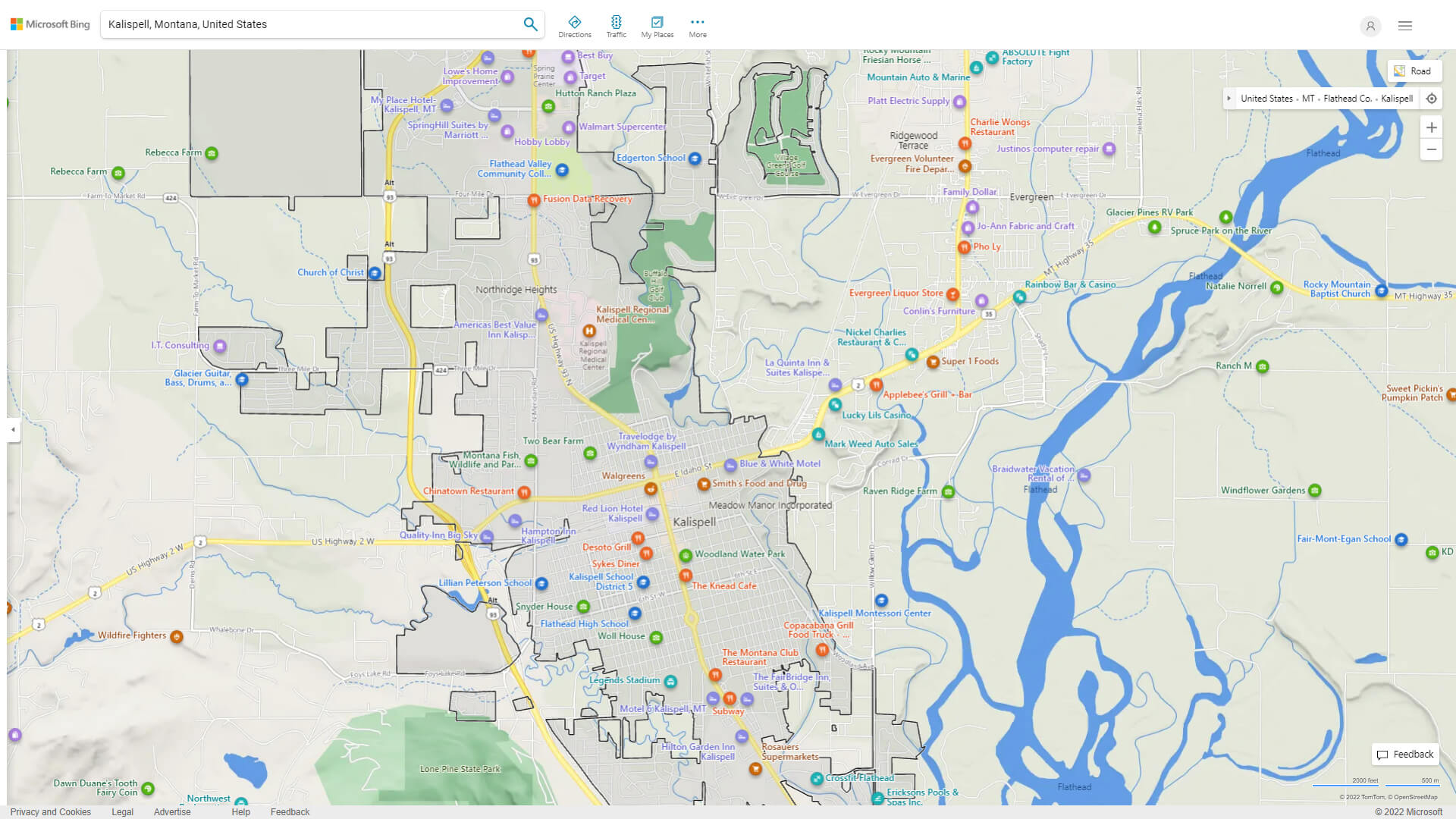 Kalispell Detailed Map